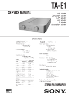 Sony TA-E1 - Service Manual 